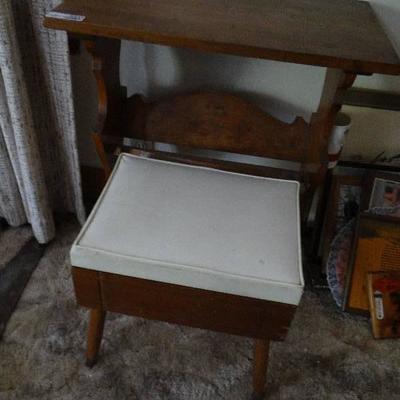 Small desk & chair with storage.