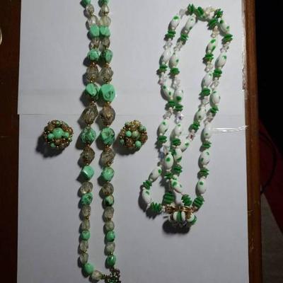 Green and Turquoise Beaded Necklace