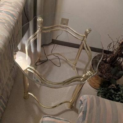 Polished Brass glass end table