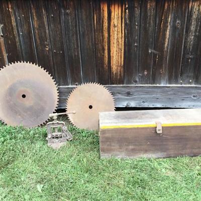 Vintage Tool Box and Saw Blades