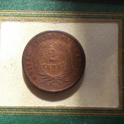 1865 US 2cent coin $15