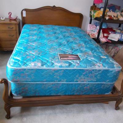 Drexel walnut bed with Beautyrest box spring and mattress $185
