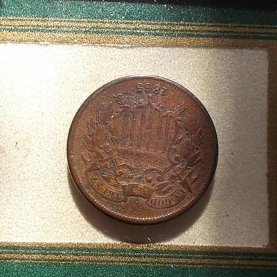 1865 US 2cent coin $15