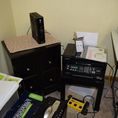 Printer/Fax Machine, Shredder, & Side Table