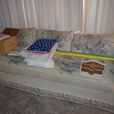 Sofa, Linens, & Tray