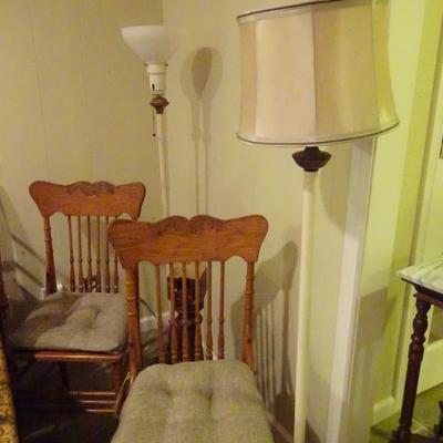 4 antique dining chairs 
