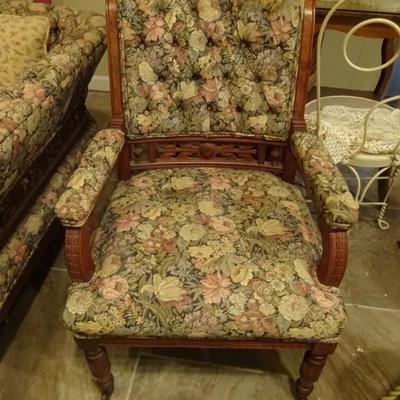 antique chair w/matching settee
