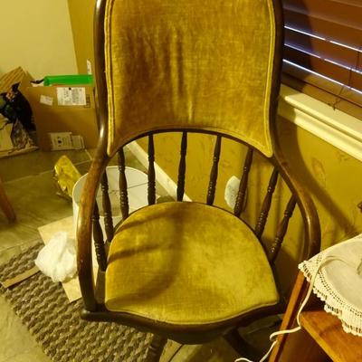 antique velour desk chair