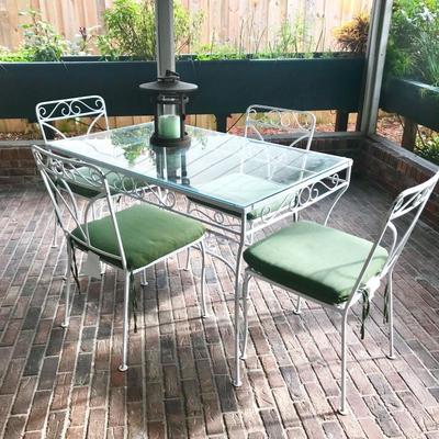 Outdoor wrought iron table + chairs set