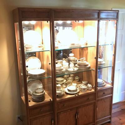 China cabinet is one piece and measures 63