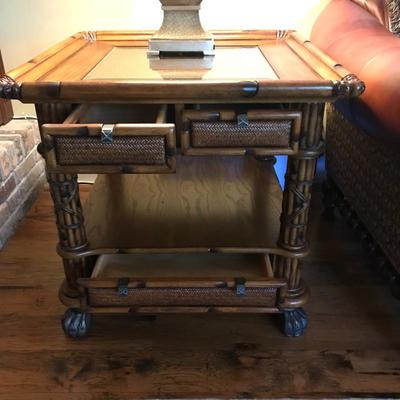 Side table with 3 storage drawers