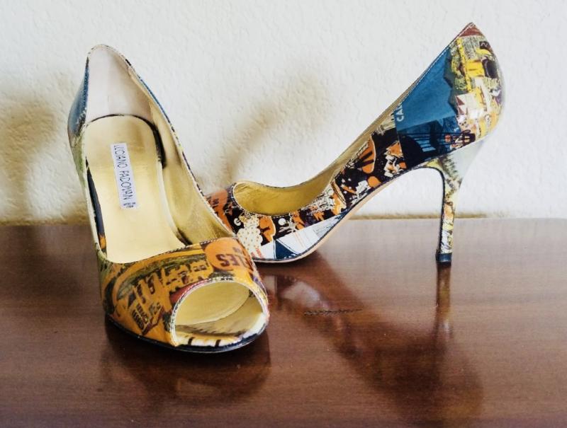 Luciano Padanova. Carola Holiday. Heels. Size 8 M. NEVER USED. Retails for $568. Estate sale price: $325.