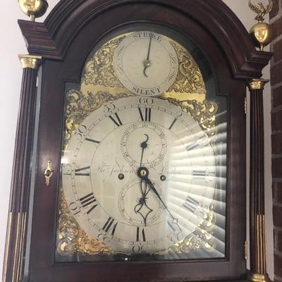 19th C English Mahogany Tall Case Clock-Thomas Jackson London