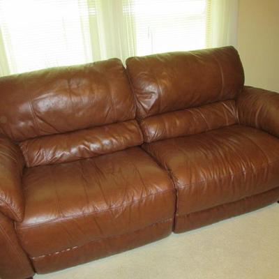 Dual leather recliner