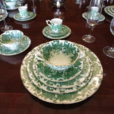 Large, elegant Coalport Dinner Service for 12