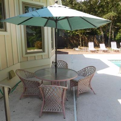 Patio Table and Chairs w/ Umbrella 