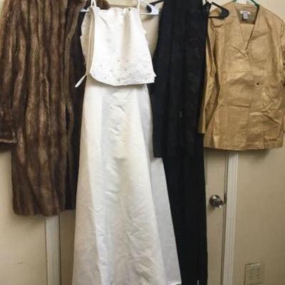 SDD023 Woman's Formal Dress & Mink Coat