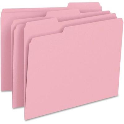 Smead 1 3 Cut Top Tab Letter File Folder Pink 10