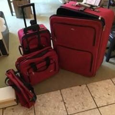 4 Pc. Set of Red Luggage