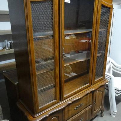 China cabinet w glass shelves & 4 Drawers