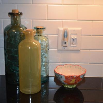 Decorative Bottles & Bowl