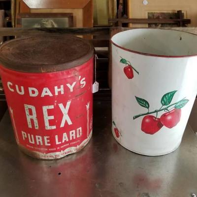 Cherry Tin Container and Red Rex Tin