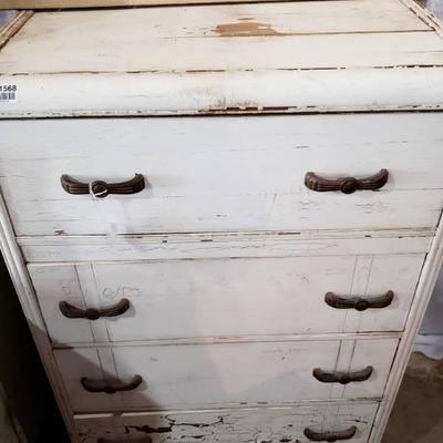 Dovetail White Wooden Chest of Drawers
