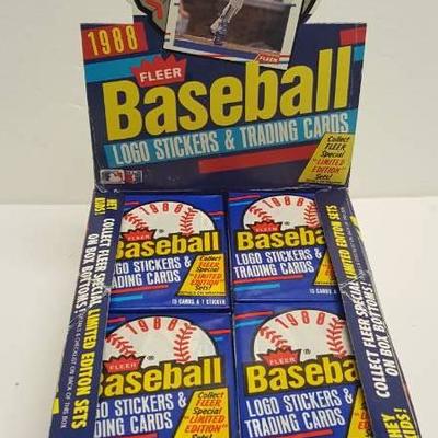1988 Fleer Baseball Unopened Wax Pack Box 36 Total