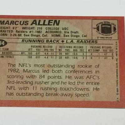 1983 Topps Marcus Allen 294 Rookie Card