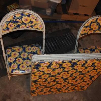 Sunflower Chairs and Folding Table