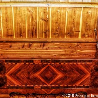 Vintage cedar chest - unique design! 
