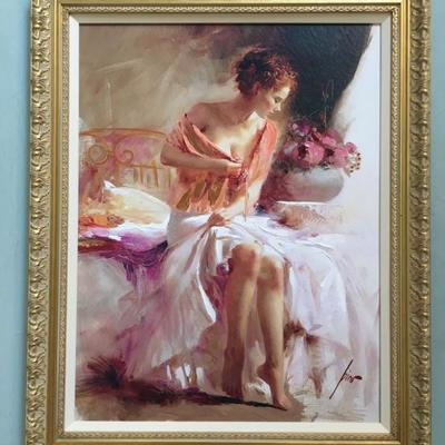 Guiseppe D'Angelico aka Pino Daeni, Portrait, Oil on Canvas 