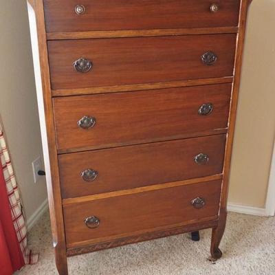Early 1900's tall boy chest of drawers, good finish 43.4Hx30