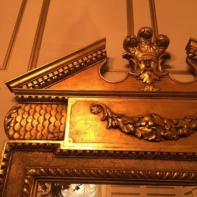 Gilt Mirror Centered with Male Bust 