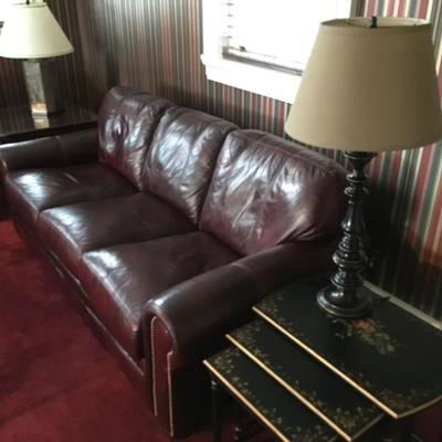 Leather Sofas, Pair 