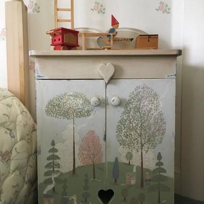 Hand Painted Folk Art Cabinet, Frank Balaam