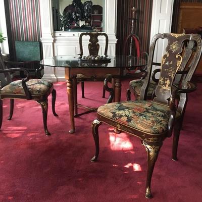 Chinoiserie Fiddle Back Armchairs 