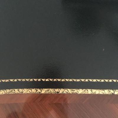 Detail of Leather Top Gilded Partners Desk 