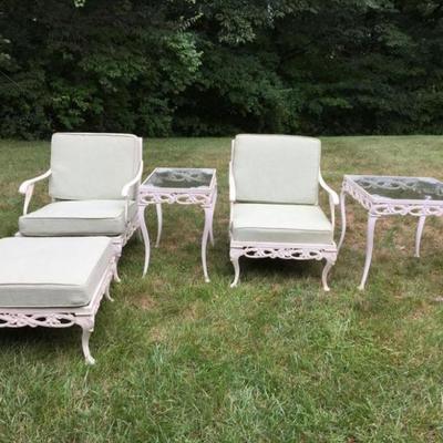 5 Piece Metal Outdoor Patio Furniture w/ Cushions