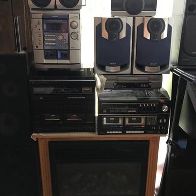Lots of stereo equipment 