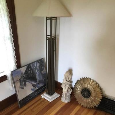 20th Century Style Lamp and Artwork Lot