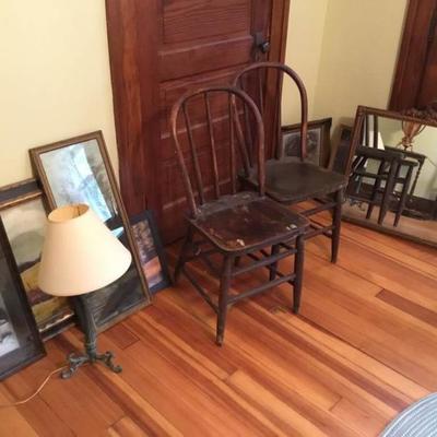 Vintage Chairs and Art Lot