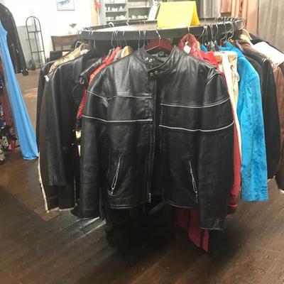 Vintage and contemporary leather jackets