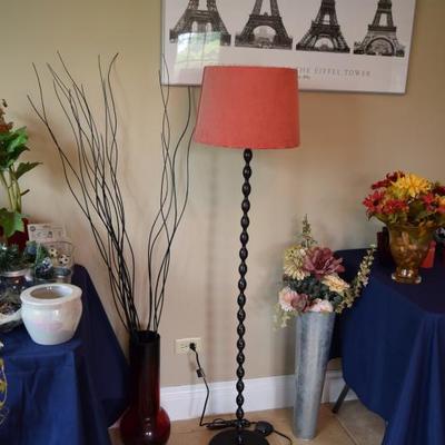 Floor Lamp, Art, Silk Florals