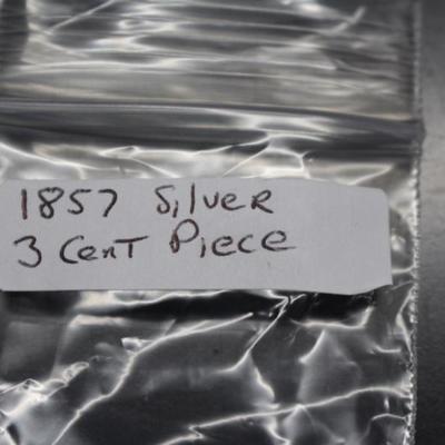 1857 Silver 3 Cent Piece