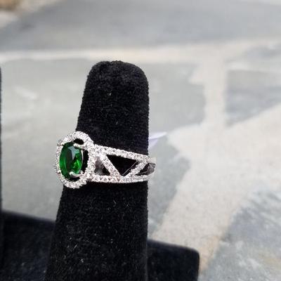 925 Sterling Silver Emerald Ring