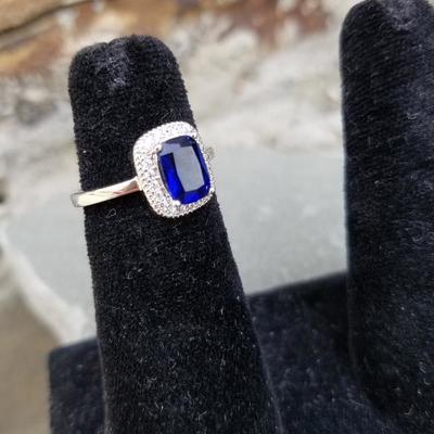 925 Sterling Silver Sapphire Ring