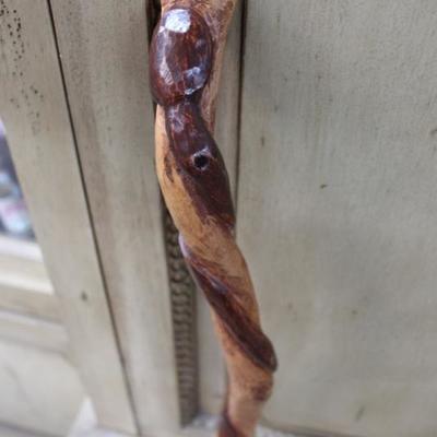 Hand carved walking stick