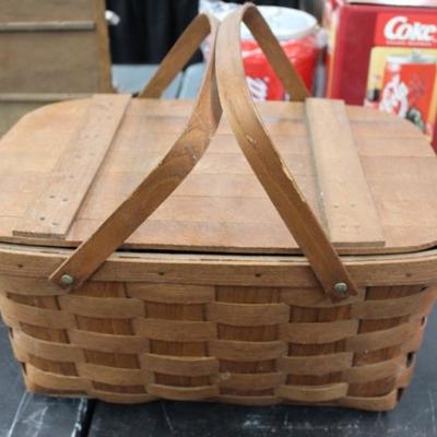 Wooden picnic basket