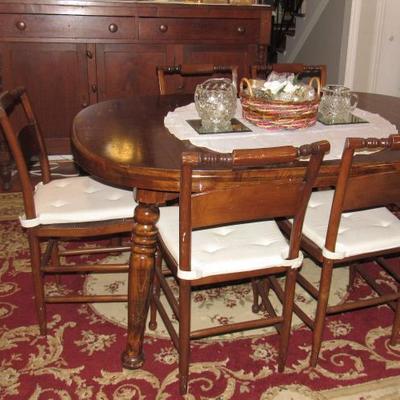 Oak Wood Dining Table Set